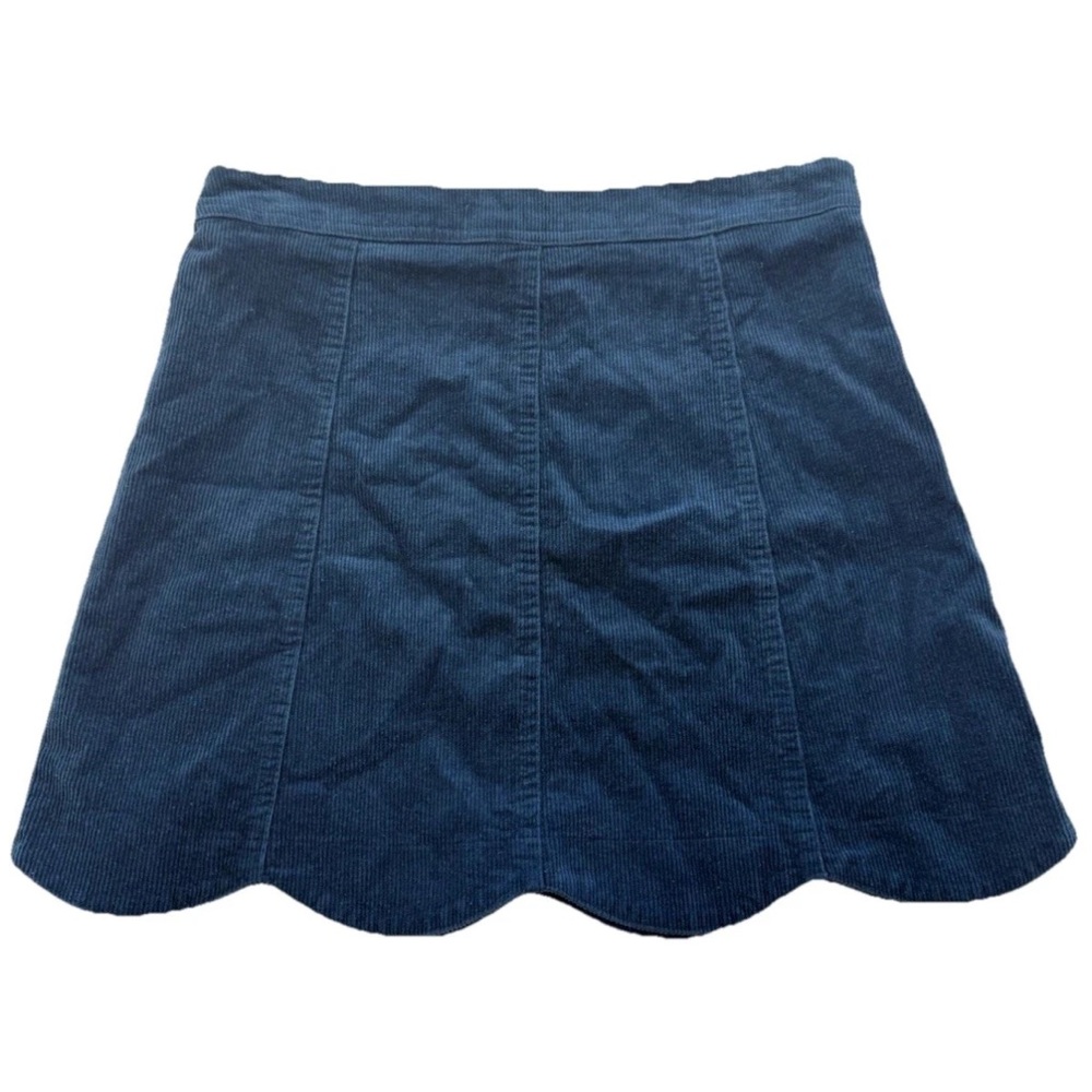 Altar'd State scalloped denim corduroy mini skirt Cotton Blend Medium